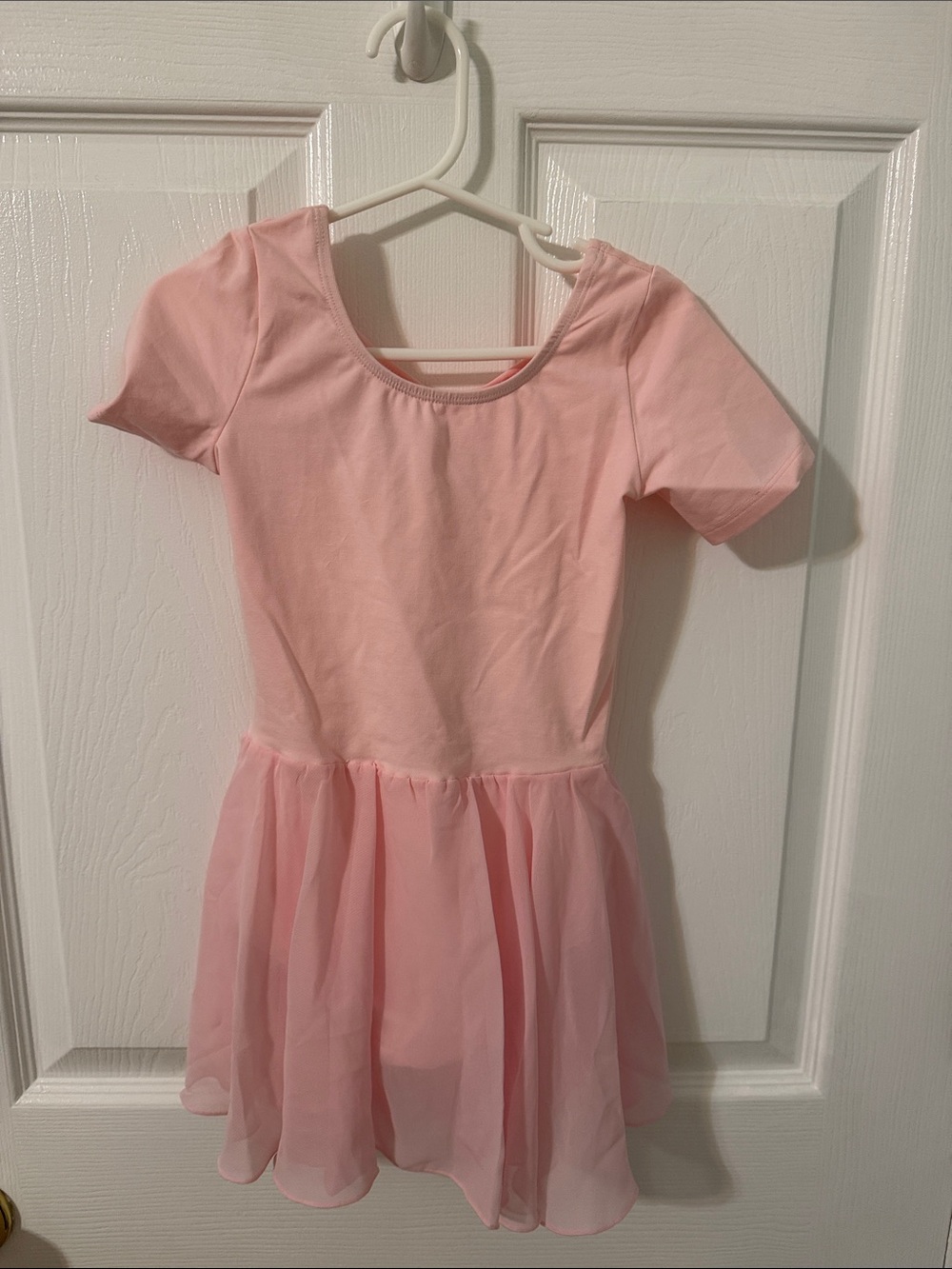 Girls Light Pink Dance Dress with Chiffon Skirt